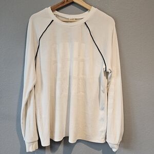 Self Esteem Women's Size 1X White Velour Sweatshirt Pullover Top Chill